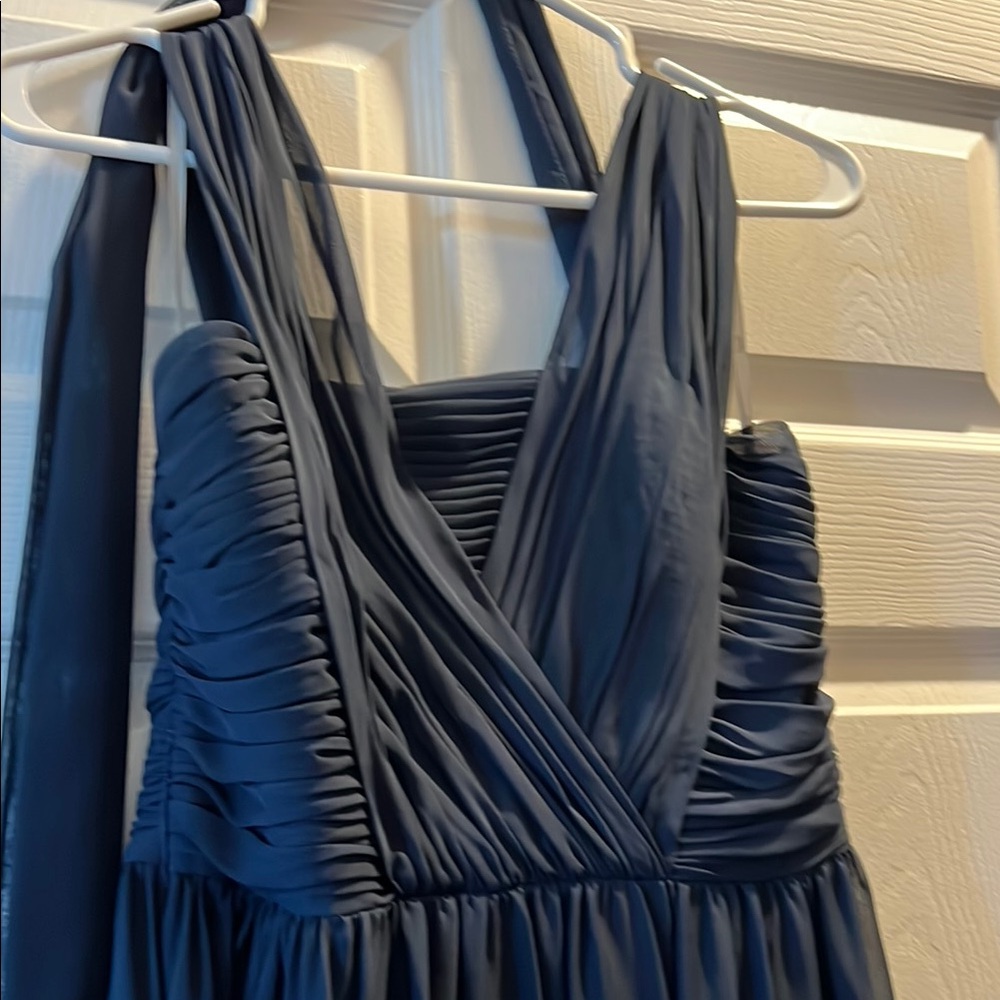 Wtoo Navy Blue Bridesmaid Dress Size 8
